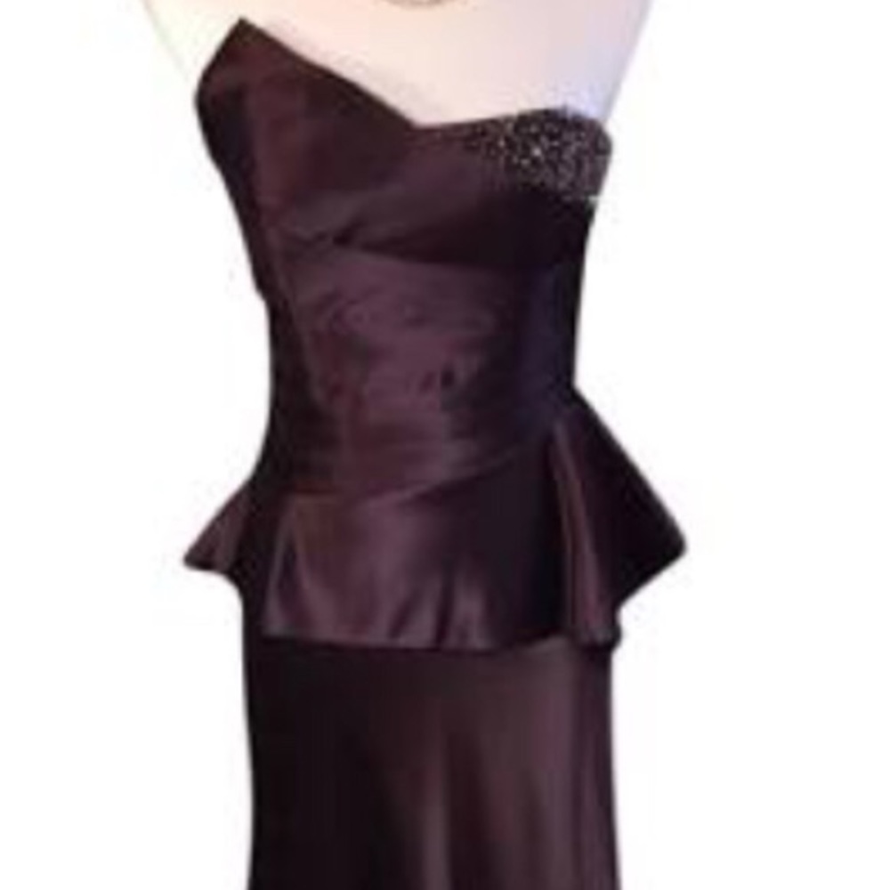 Shelli Segal beaded top Peplum full length gown